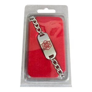 NEW MedLine Heart Patient Medical Alert ID Bracelet 7.5" Stainless Steel